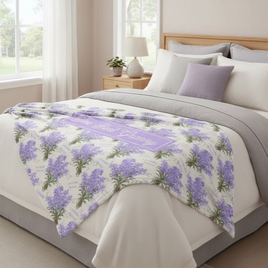 The Best Granny Lavender Floral Cozy Fleece Blanke Deken