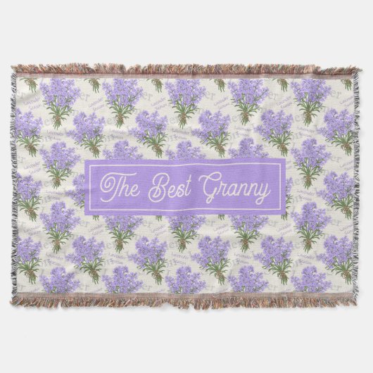 The Best Granny Lavender Floral Cozy Fleece Blanke Deken (Voorkant)