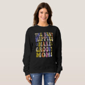 The Best Hippies Make Groovy Moms Groovy Mom Retro Trui (Voorkant volledig)