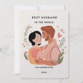 "The Best Husband" Tender Omarm Vakantie Kaart (Achterkant)