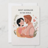 "The Best Husband" Tender Omarm Vakantie Kaart (Voorkant)