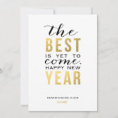 The Best is Yet to Come New Year Card - Faux Foil Feestdagenkaart (Voorkant)
