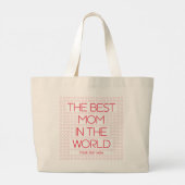 The Best Mom In The World Red Quote Personalized Grote Tote Bag (Achterkant)