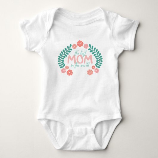 The best mom in the world text floral  romper (Voorkant)