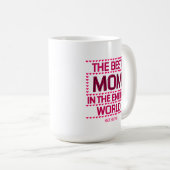 The Best Mom Quote Pink Typography Personalized Koffiemok (Voorkant rechts)