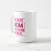 The Best Mom Quote Pink Typography Personalized Koffiemok (Voorkant links)