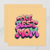 The Best mom style graffiti Feestdagenkaart (Voorkant / Achterkant)