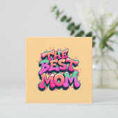 The Best mom style graffiti Feestdagenkaart (Staand voorkant)