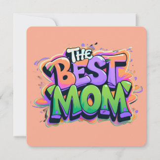 The Best mom style graffiti Feestdagenkaart