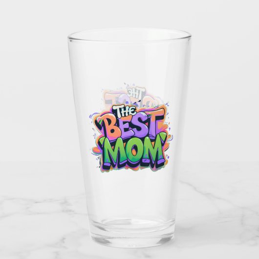 The Best mom style graffiti Glas (Achterkant)