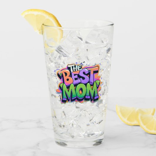 The Best mom style graffiti Glas (Voorkant ijs)