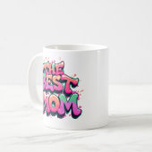 The Best mom style graffiti Koffiemok (Voorkant links)