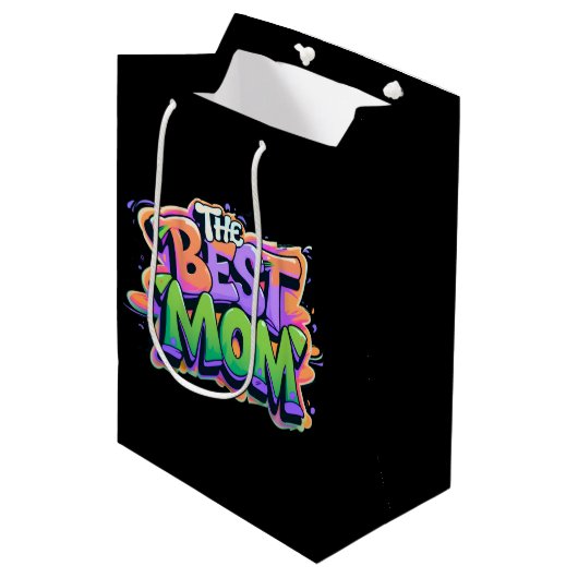 The Best mom style graffiti Medium Cadeauzakje (Voorkant Gekanteld)