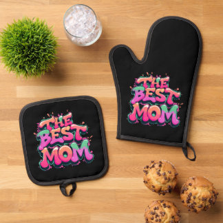 The Best mom style graffiti Ovenwant & Pannenlap Set