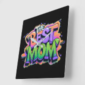 The Best mom style graffiti Vierkante Klok (Hoek)