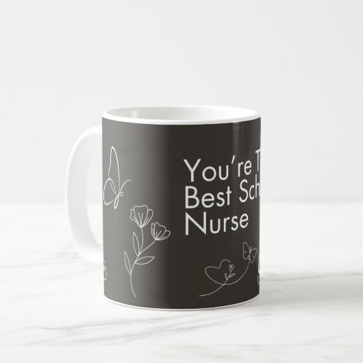 The Best Nurse - Doodle Design Koffiemok (Voorkant links)