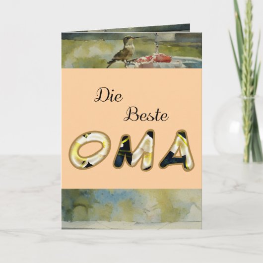 The Best Oma In German Folded Greeting Card Kaart (Voorkant)