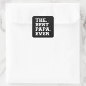 The Best Papa Ever Vierkante Sticker (Tas)