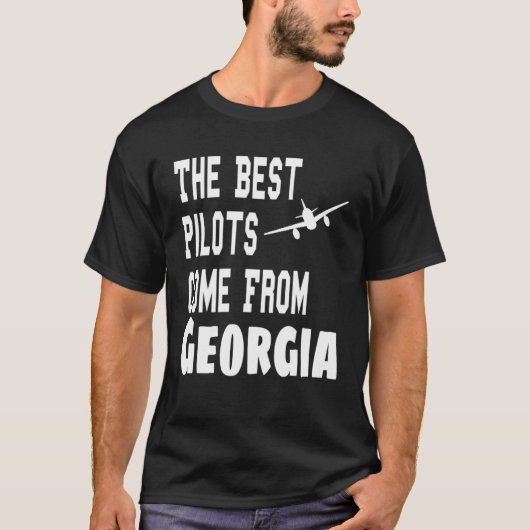 The Best Pilots Come From Georgia Aviation Flying T-shirt (Voorkant)