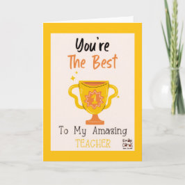 The Best Teacher Trophy Card Kaart