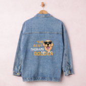 The Best Therapy Is a Golden with Sunglasses Denim Jacket (Hangar)