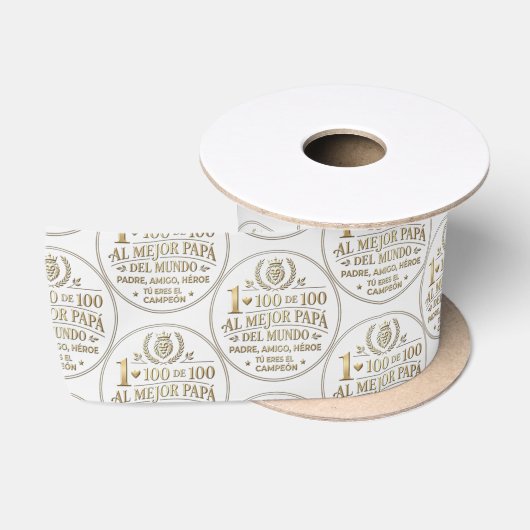 The Best World Dad / Cinta de regalo Satijnen Lint (Spoel)