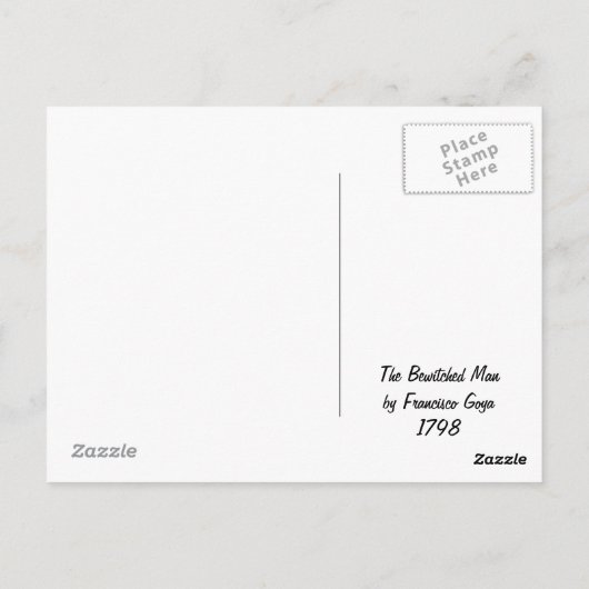 The Bewitched Man by Francisco Goya 1798 Briefkaart (Achterkant)