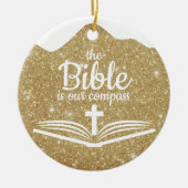 The Bible is our Compass Bible Verse Festive  ⛪️🎄 Keramisch Ornament (Voorkant)