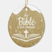 The Bible is our Compass Bible Verse Festive  ⛪️🎄 Keramisch Ornament (Links)