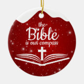 The Bible is our Compass Bible Verse Festive  ⛪️🎄 Keramisch Ornament (Voorkant)