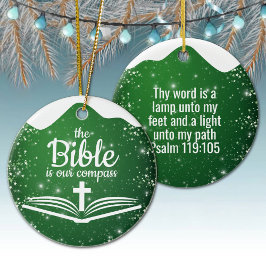 The Bible is our Compass Bible Verse Festive  ⛪️🎄 Keramisch Ornament