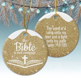 The Bible is our Compass Bible Verse Festive  ⛪️🎄 Keramisch Ornament
