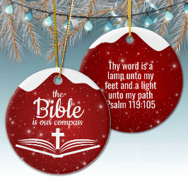 The Bible is our Compass Bible Verse Festive  ⛪️🎄 Keramisch Ornament