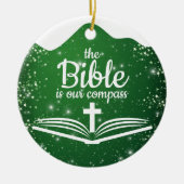 The Bible is our Compass Bible Verse Festive  ⛪️🎄 Keramisch Ornament (Voorkant)