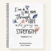 The Bible Verse Philippians Floral Prayer Journal Notitieboek (Voorkant)