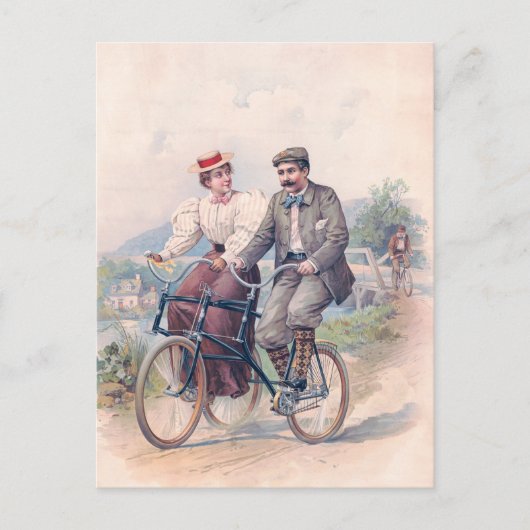 The Bicycle Elopement, 1896 Briefkaart (Voorkant)