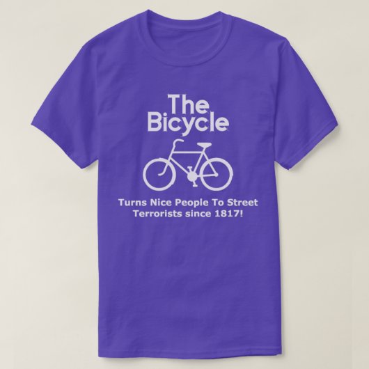 The Bicycle Ich Hate Cyclists Street Terroristen T-shirt (Design voorkant)