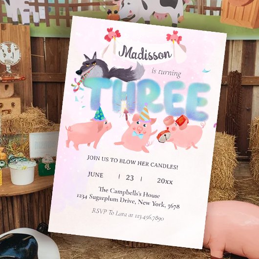 the big bad wolf and three little pigs kaart