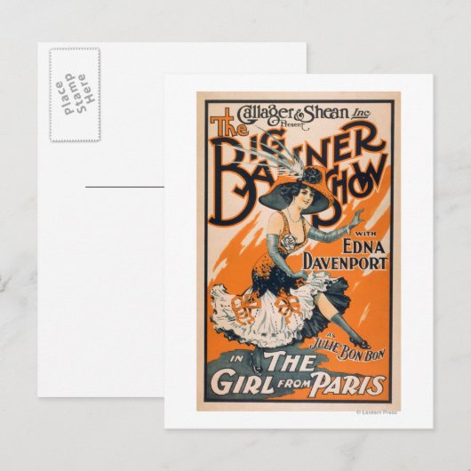 The Big Banner Show "The girl from Paris" Briefkaart (Voorkant / Achterkant)