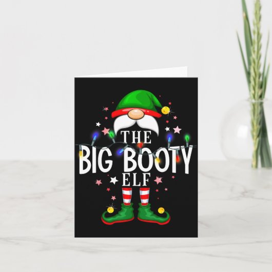 The Big Booty Elf Christmas Family Pajama Party Kaart (Voorkant)