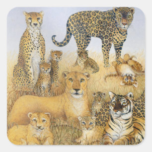 The Big Cats Vierkante Sticker
