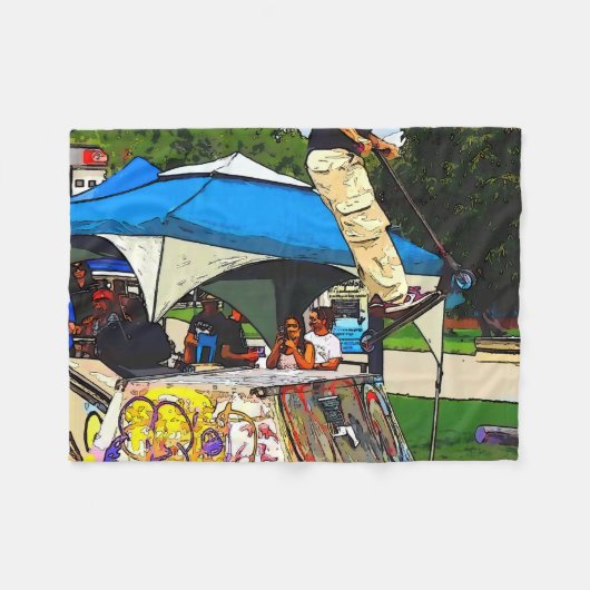 The Big Jump - Scooter Trick Fleece Deken (Voorkant (Horizontaal))