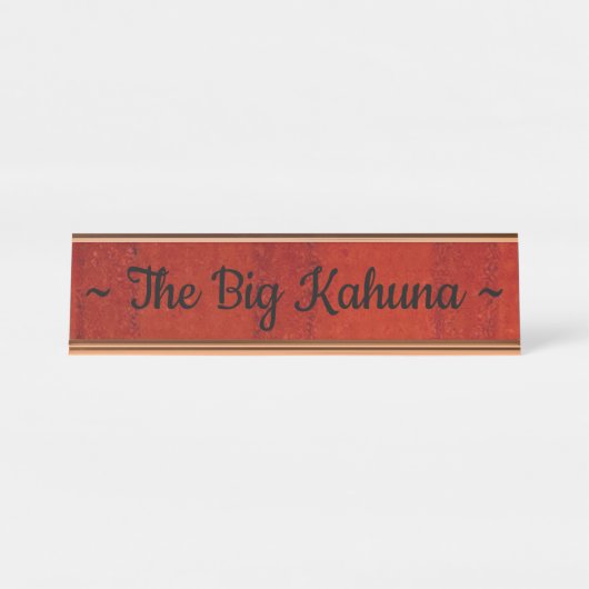 "The Big Kahuna" Desk Bureau Naambordje (Voorkant)