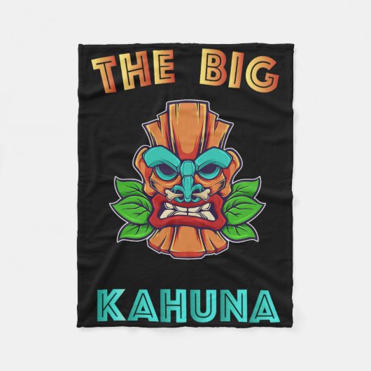 The Big Kahuna Funny Hawaiian Tiki Dad Boss Gift Fleece Deken (Voorkant)