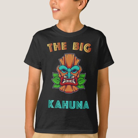 The Big Kahuna Funny Hawaiian Tiki Dad Boss Gift T-shirt (Voorkant)