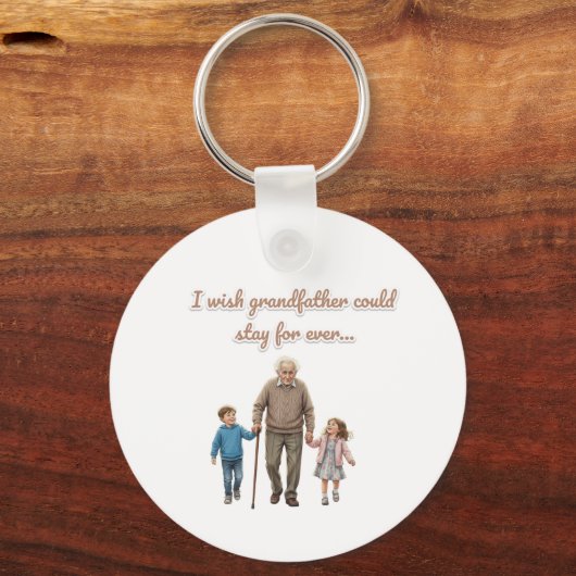 The Big Love grandfather And Grandchildren Sleutelhanger (Achterkant)