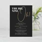 The Big Nine Oh Black 50ste verjaardag Kaart (Staand voorkant)