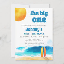 The Big One 1e Verjaardag Surf Strand Waterverf