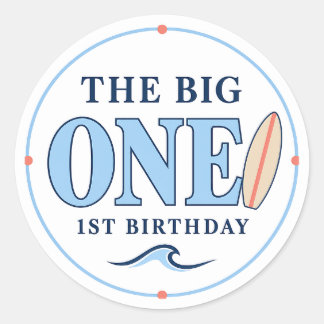 The Big One 1e Verjaardag Surfplank Sticker