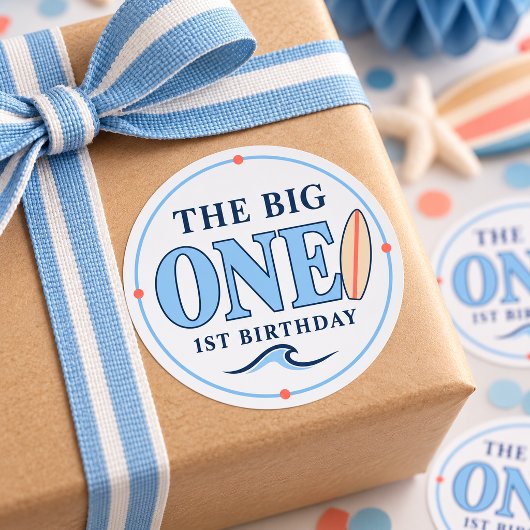 The Big One 1e Verjaardag Surfplank Sticker